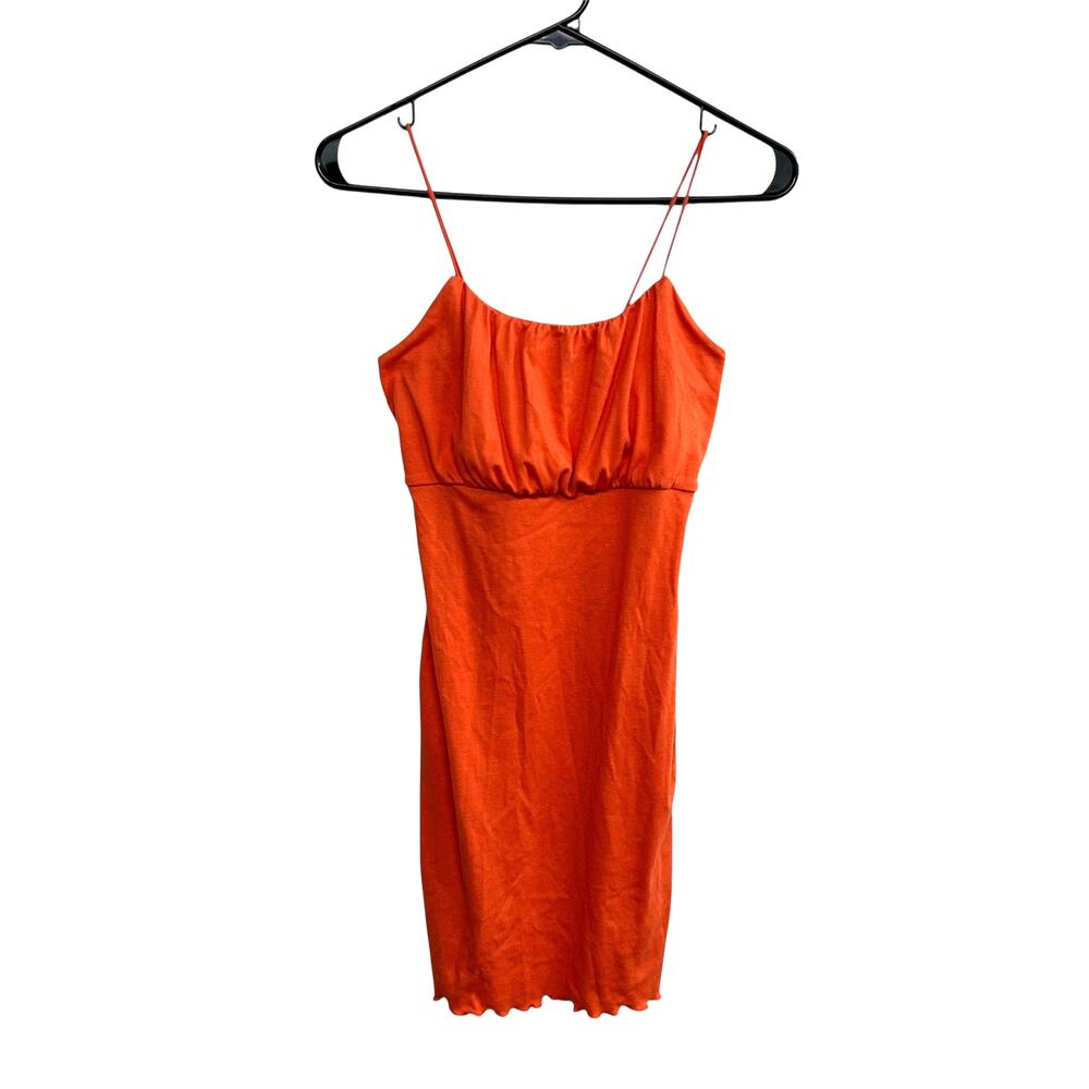 Y2K Milkmaid Mini Dress XS Spaghetti Strap Lettuce Hem Party Club Going Out